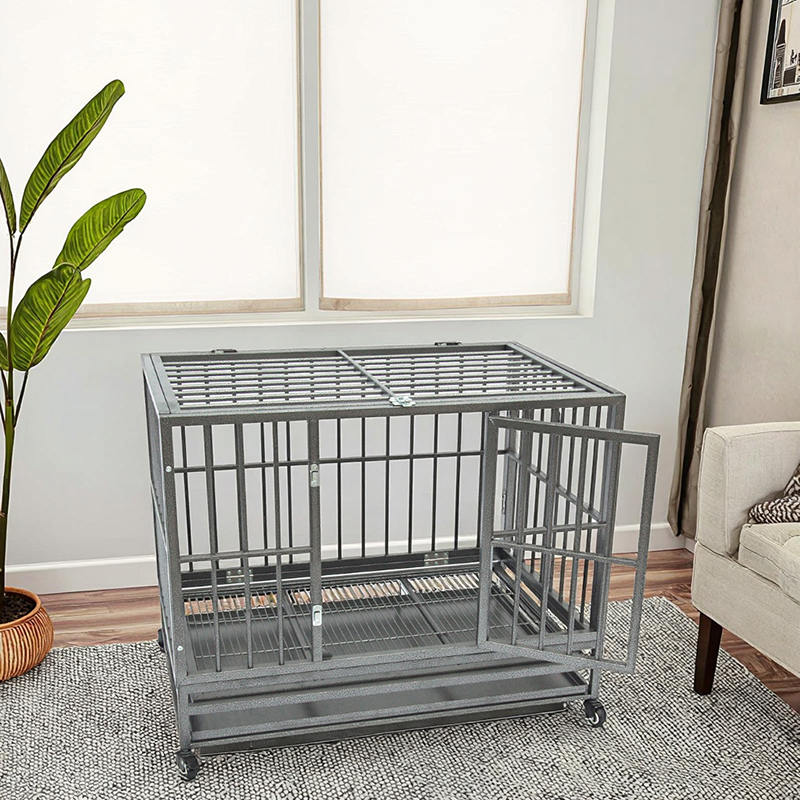 Åpen topp tungt rør metall hundebur Åpen topp tungt rør metall hundebur