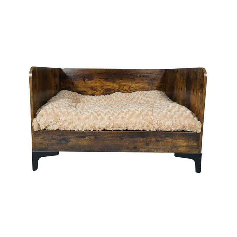 Moderne innendørs tre forhøyet hundeseng med ramme