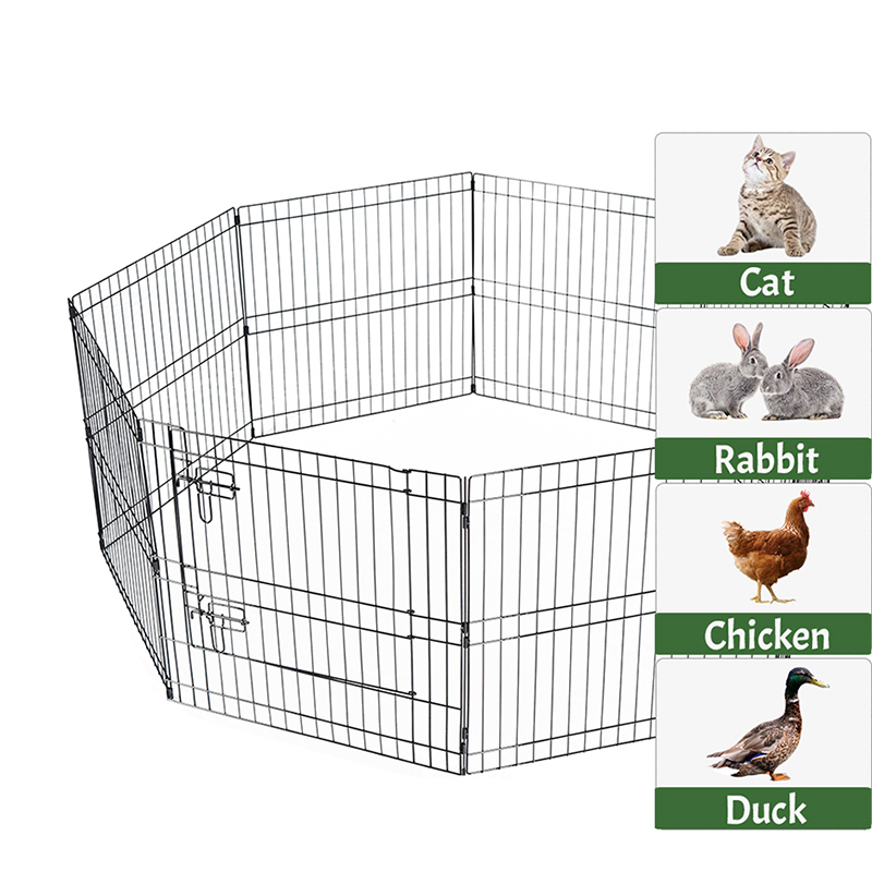 8-panel sammenleggbar ledningsmetallhund lekegrind med toppdeksel og bunnpute 8-panel sammenleggbar ledningsmetallhund lekegrind med toppdeksel og bunnpute