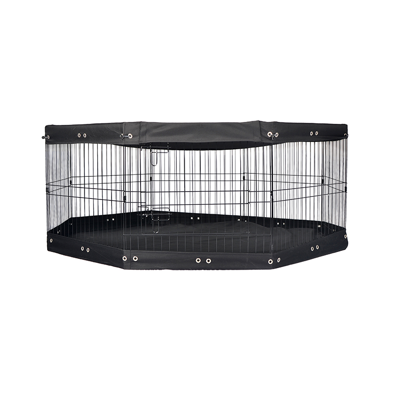 8-panel sammenleggbar ledningsmetallhund lekegrind med toppdeksel og bunnpute 8-panel sammenleggbar ledningsmetallhund lekegrind med toppdeksel og bunnpute