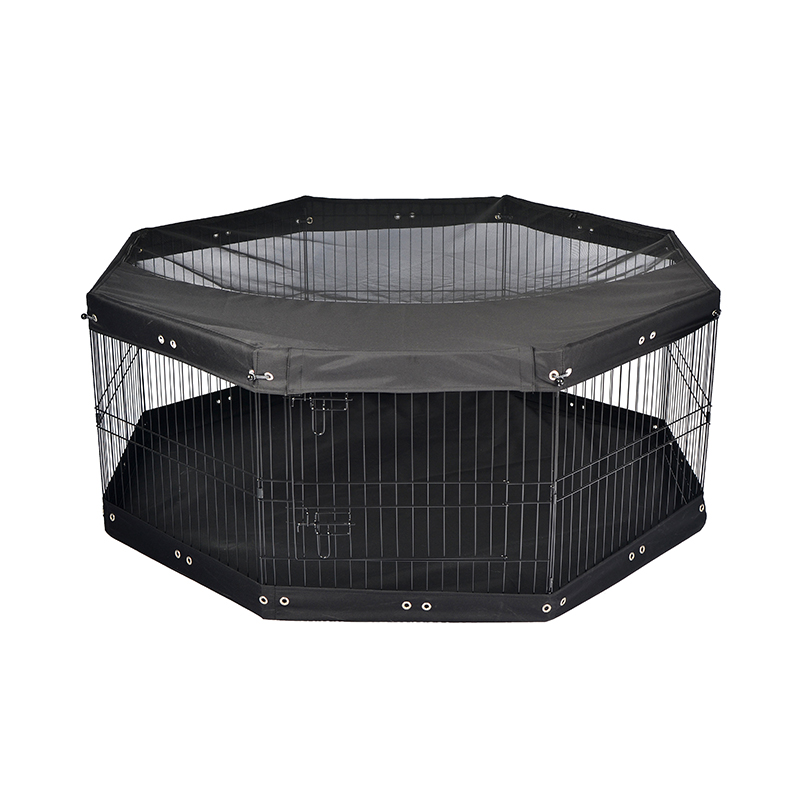 8-panel sammenleggbar ledningsmetallhund lekegrind med toppdeksel og bunnpute 8-panel sammenleggbar ledningsmetallhund lekegrind med toppdeksel og bunnpute