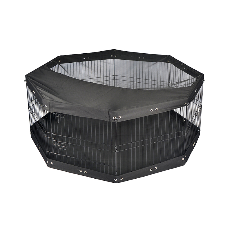 8-panel sammenleggbar ledningsmetallhund lekegrind med toppdeksel og bunnpute 8-panel sammenleggbar ledningsmetallhund lekegrind med toppdeksel og bunnpute
