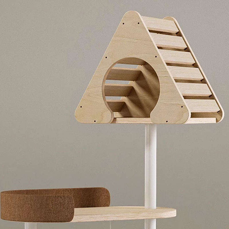 Minimalistisk geometrisk søt tretårn innendørs leilighet rede katt tre Minimalistisk geometrisk søt tretårn innendørs leilighet rede katt tre