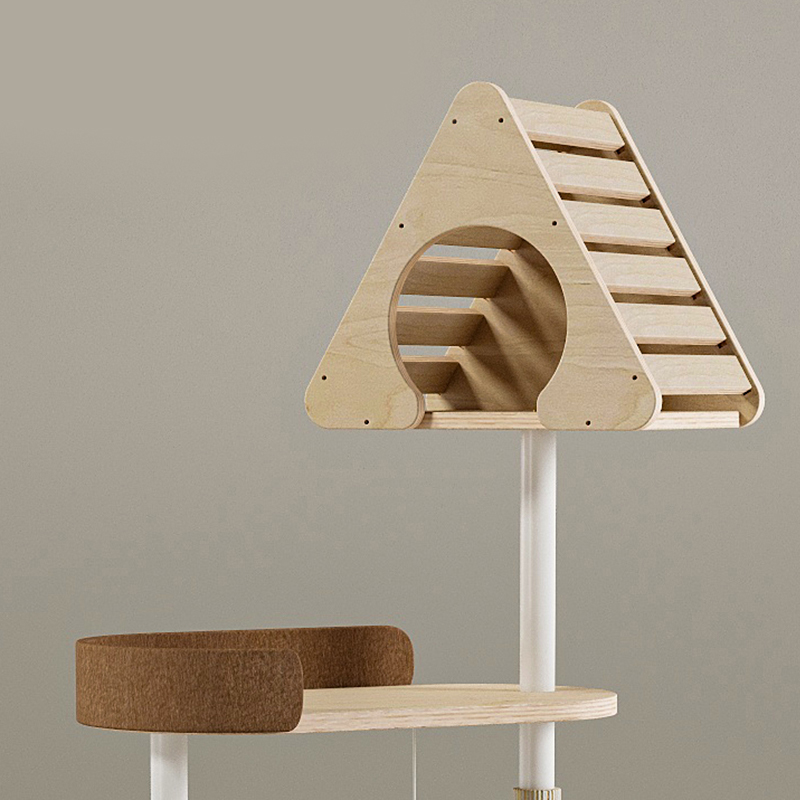 Minimalistisk geometrisk søt tretårn innendørs leilighet rede katt tre Minimalistisk geometrisk søt tretårn innendørs leilighet rede katt tre