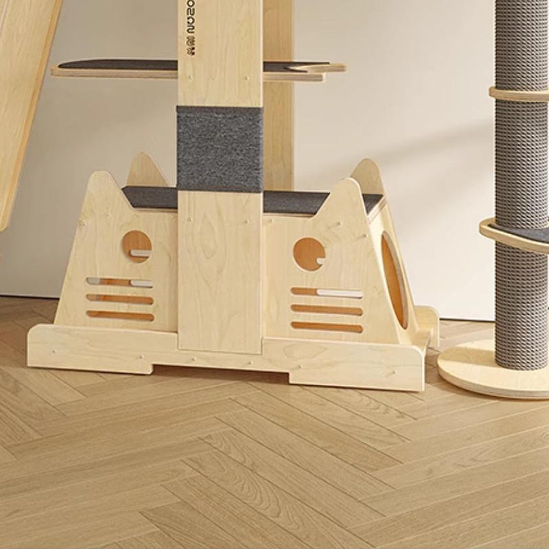 Massivt tre villa flernivå tårn stor katt tre klatre ramme Massivt tre villa flernivå tårn stor katt tre klatre ramme