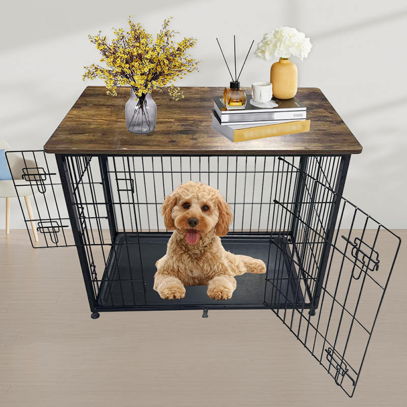 Stort tre møbler hundebur med avtagbart brett Stort tre møbler hundebur med avtagbart brett