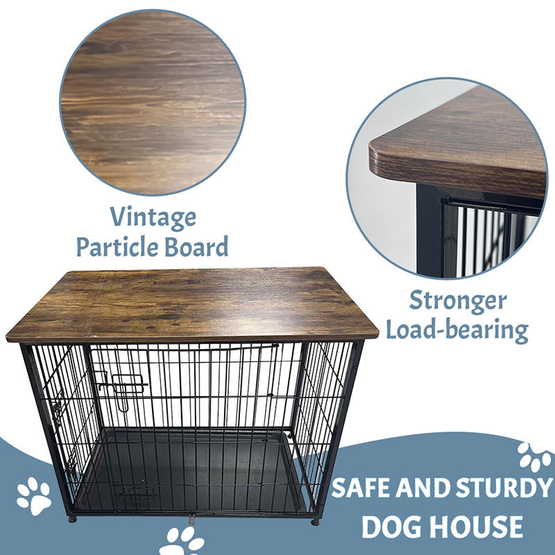 Stort tre møbler hundebur med avtagbart brett Stort tre møbler hundebur med avtagbart brett