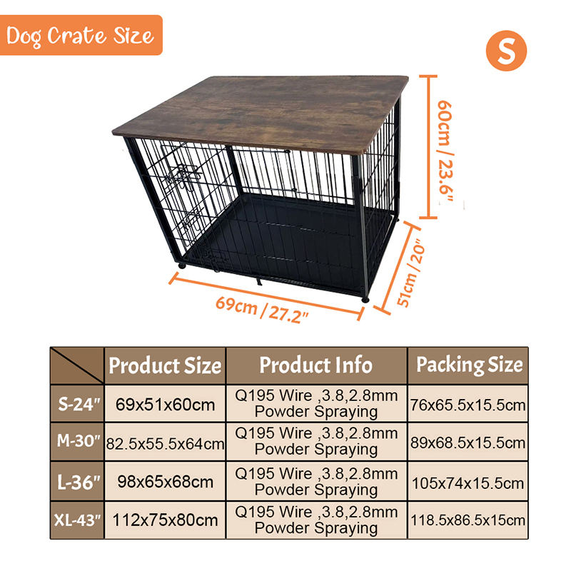Stort tre møbler hundebur med avtagbart brett Stort tre møbler hundebur med avtagbart brett