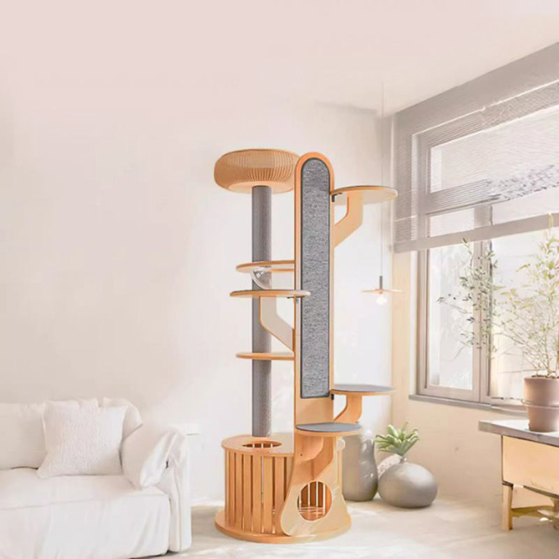 Kaktusform tre klatring ramme solid katt tre med romkapsel Kaktusform tre klatring ramme solid katt tre med romkapsel