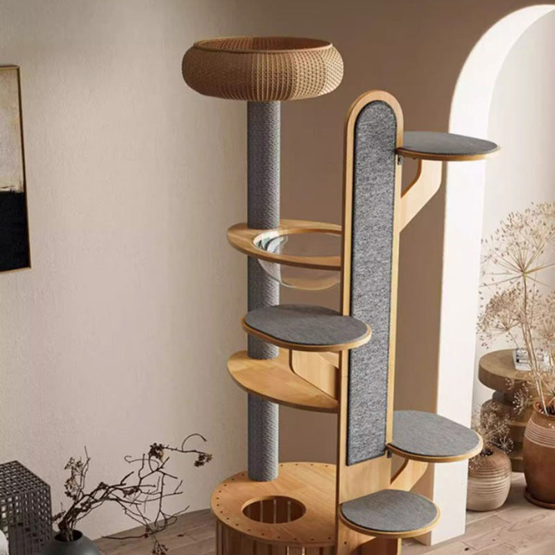 Kaktusform tre klatring ramme solid katt tre med romkapsel Kaktusform tre klatring ramme solid katt tre med romkapsel