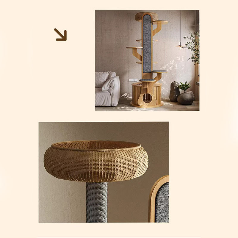 Kaktusform tre klatring ramme solid katt tre med romkapsel Kaktusform tre klatring ramme solid katt tre med romkapsel