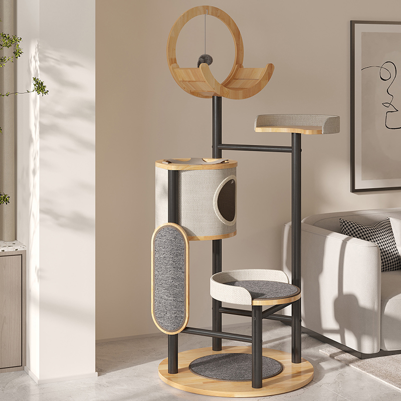 Gummi tre og ståltårn katt tre klatre ramme Gummi tre og ståltårn katt tre klatre ramme