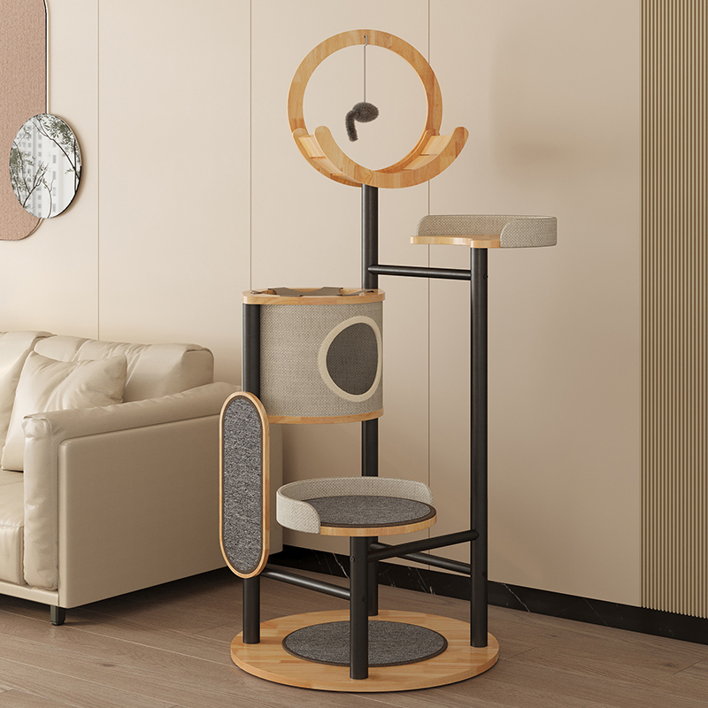 Gummi tre og ståltårn katt tre klatre ramme Gummi tre og ståltårn katt tre klatre ramme