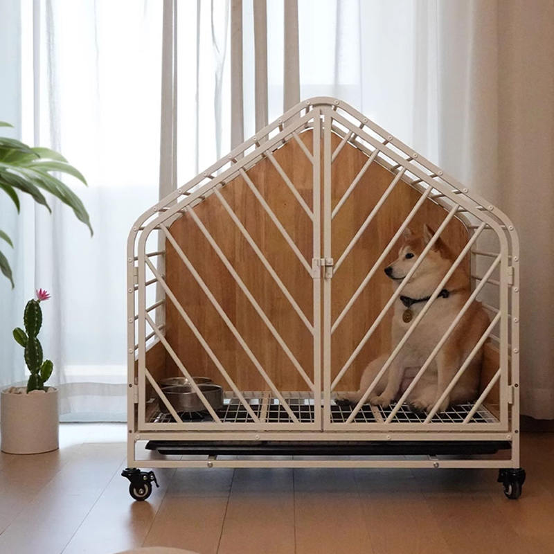 Stort tre stål innendørs hundebur Stort tre stål innendørs hundebur