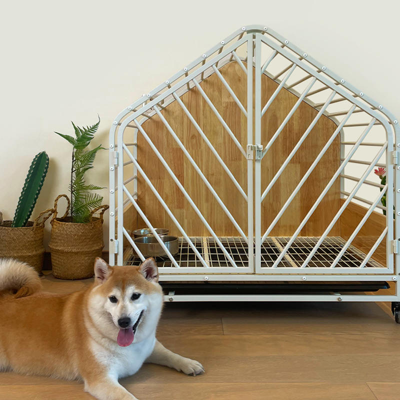 Stort tre stål innendørs hundebur Stort tre stål innendørs hundebur