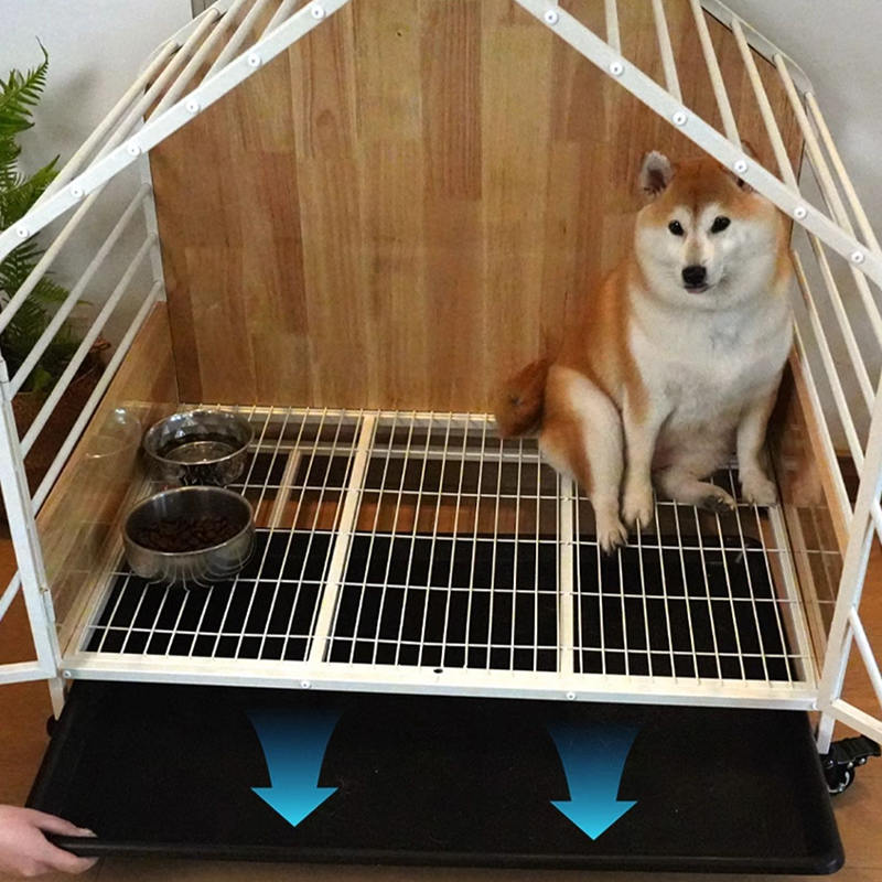 Stort tre stål innendørs hundebur Stort tre stål innendørs hundebur