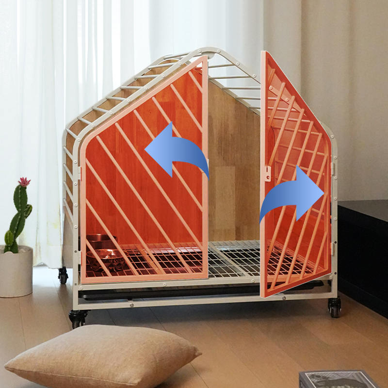 Stort tre stål innendørs hundebur Stort tre stål innendørs hundebur