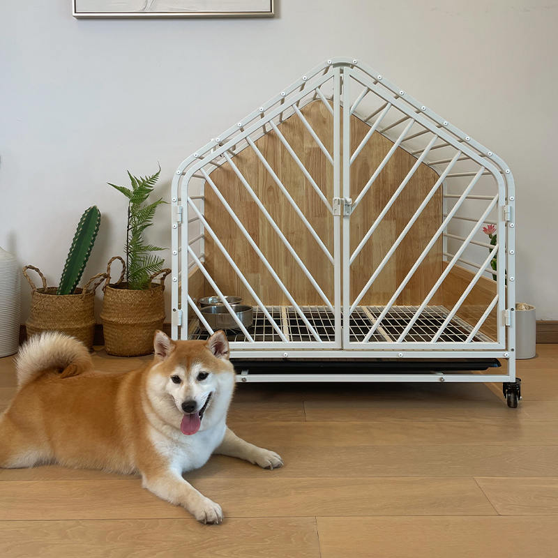 Stort tre stål innendørs hundebur Stort tre stål innendørs hundebur