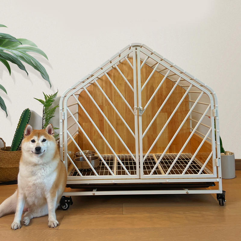 Stort tre stål innendørs hundebur Stort tre stål innendørs hundebur