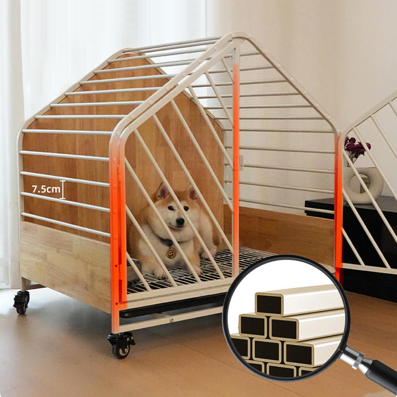 Stort tre stål innendørs hundebur Stort tre stål innendørs hundebur