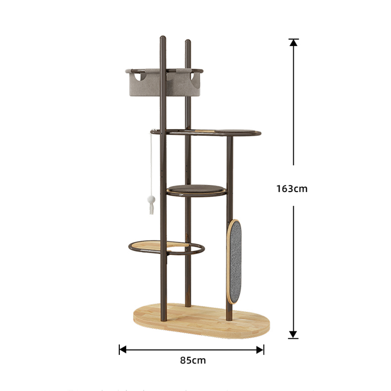Gulv til tak høy innendørs gummi tre katt tre tårn leilighet med sovende kurv Gulv til tak høy innendørs gummi tre katt tre tårn leilighet med sovende kurv