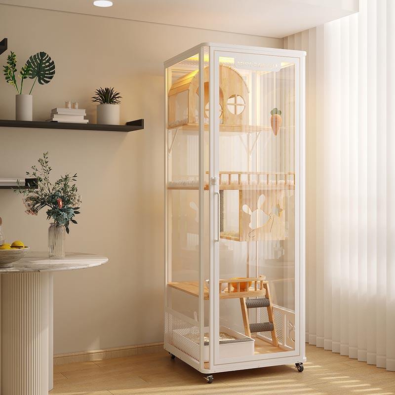 Innendørs panoramet tårn hotell tre villa stort katt bur kabinettskap Innendørs panoramet tårn hotell tre villa stort katt bur kabinettskap