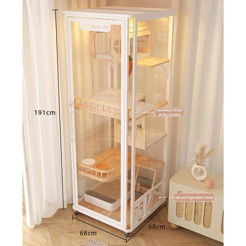 Innendørs panoramet tårn hotell tre villa stort katt bur kabinettskap Innendørs panoramet tårn hotell tre villa stort katt bur kabinettskap