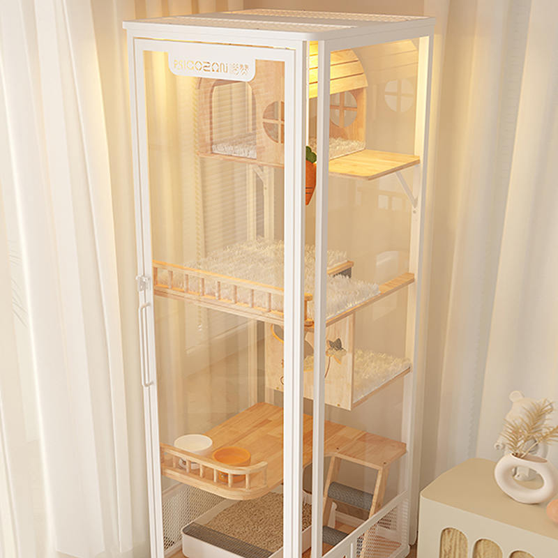 Innendørs panoramet tårn hotell tre villa stort katt bur kabinettskap Innendørs panoramet tårn hotell tre villa stort katt bur kabinettskap