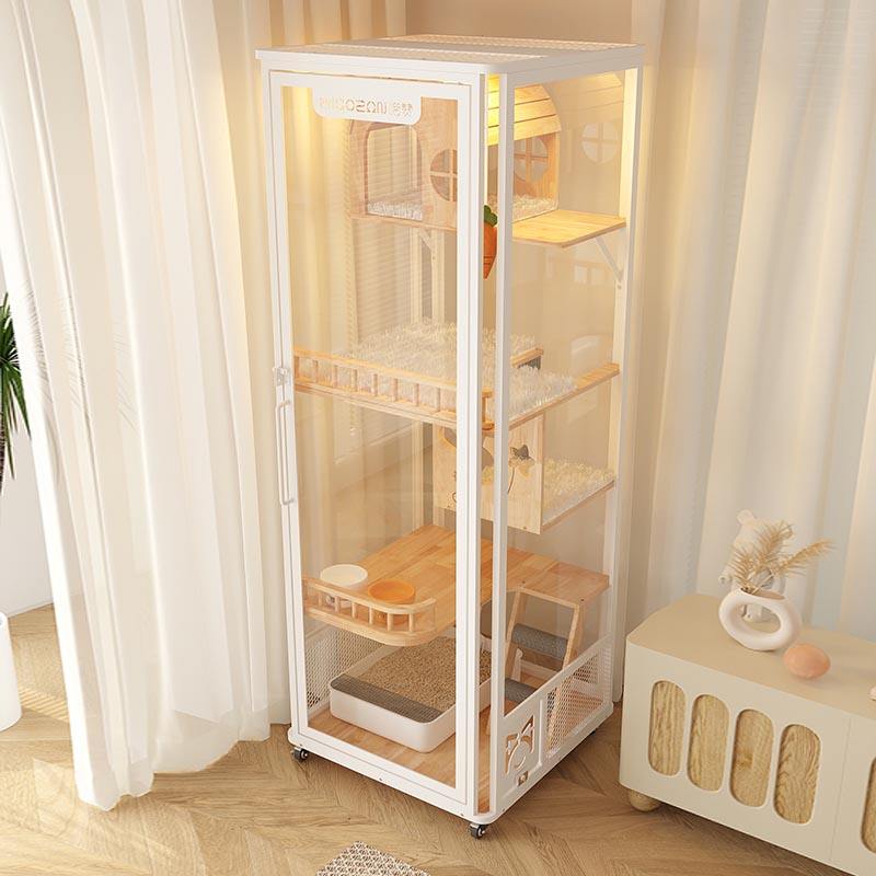 Innendørs panoramet tårn hotell tre villa stort katt bur kabinettskap Innendørs panoramet tårn hotell tre villa stort katt bur kabinettskap