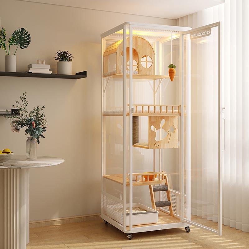 Innendørs panoramet tårn hotell tre villa stort katt bur kabinettskap Innendørs panoramet tårn hotell tre villa stort katt bur kabinettskap