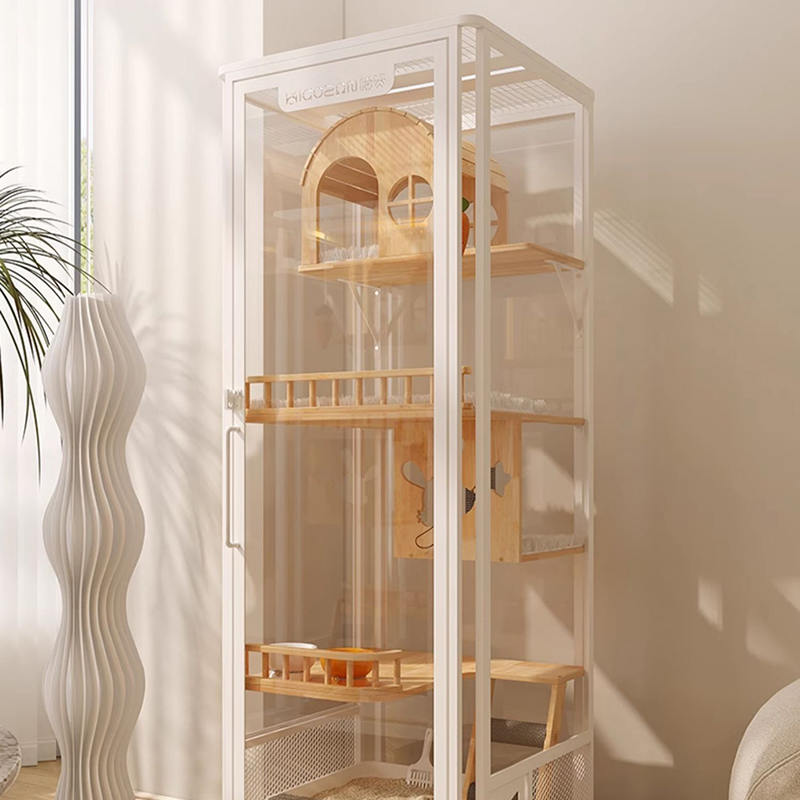 Innendørs panoramet tårn hotell tre villa stort katt bur kabinettskap Innendørs panoramet tårn hotell tre villa stort katt bur kabinettskap