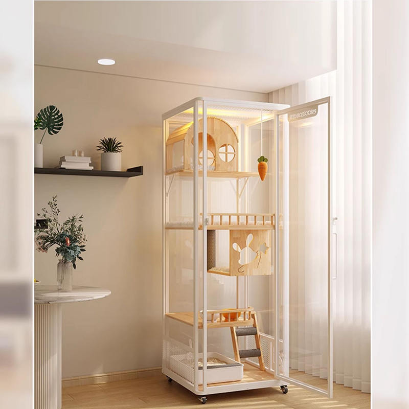 Innendørs panoramet tårn hotell tre villa stort katt bur kabinettskap Innendørs panoramet tårn hotell tre villa stort katt bur kabinettskap