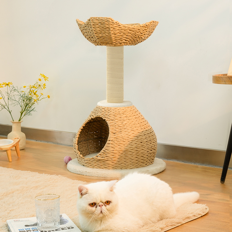 Moderne Kraft Paper Tower Vevd klatre skraper Post Cat Tree Moderne Kraft Paper Tower Vevd klatre skraper Post Cat Tree
