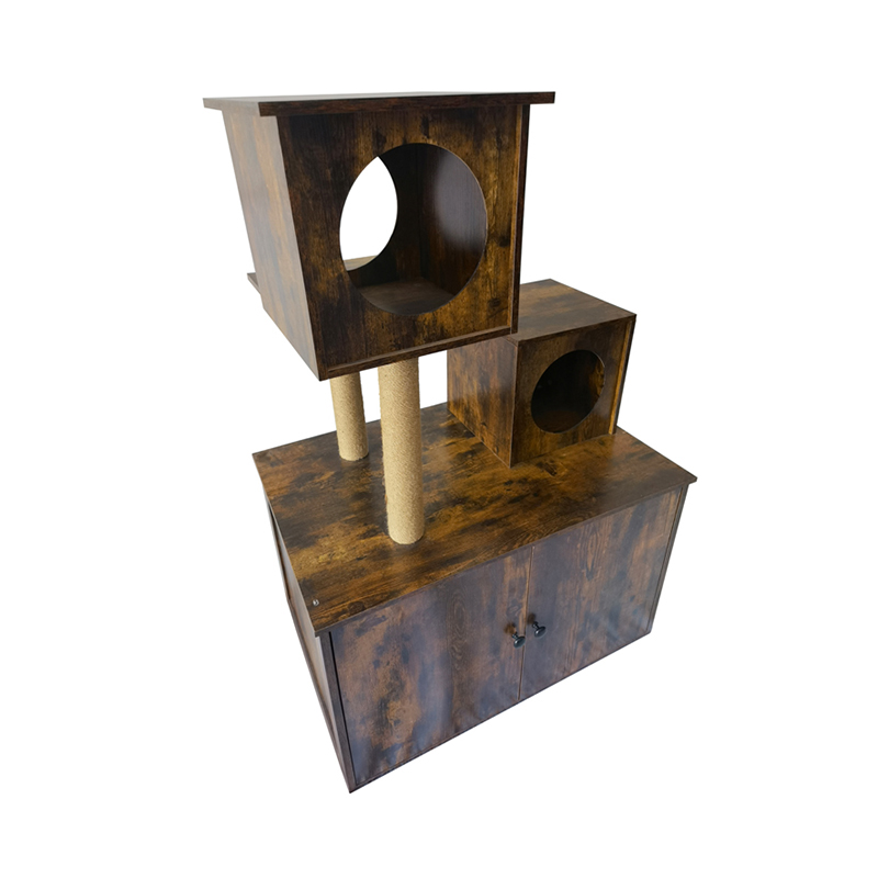 Tre katt house tårn innendørs katt tre klatre ramme med søppelboks