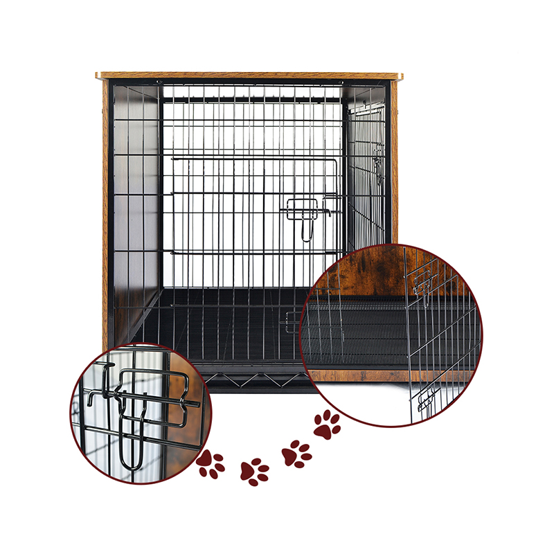 Innendørs tremøbler stil metallhundbur Innendørs tremøbler stil metallhundbur