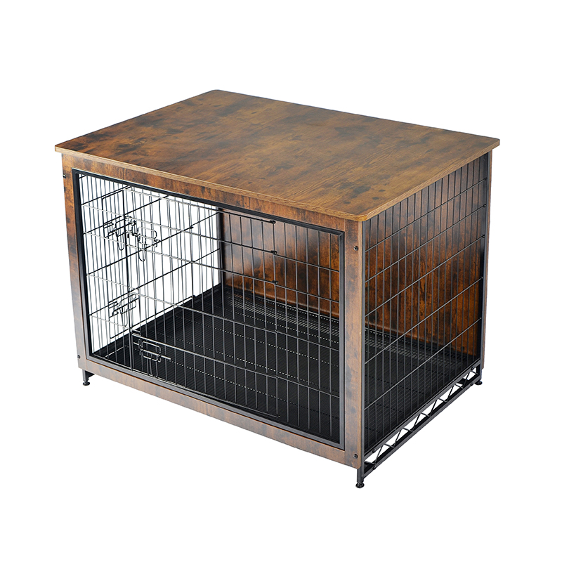 Innendørs tremøbler stil metallhundbur Innendørs tremøbler stil metallhundbur