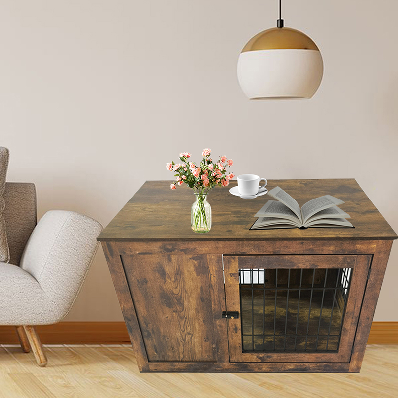 Dobbel dør rustikk tremøbler stil hundebur Dobbel dør rustikk tremøbler stil hundebur