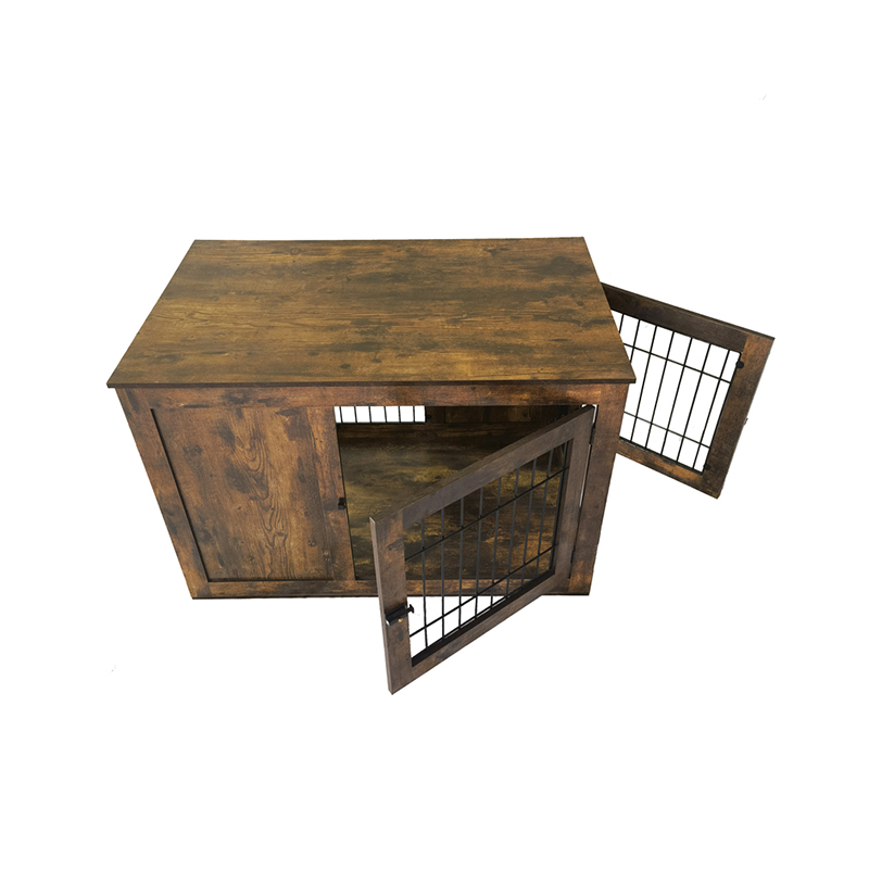 Dobbel dør rustikk tremøbler stil hundebur Dobbel dør rustikk tremøbler stil hundebur