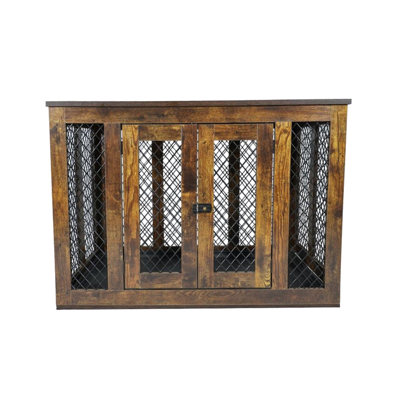 Innendørs møbler stil tre metall store hundebur