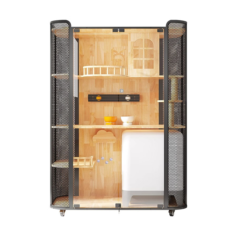 Gummi tre katt hus skap panoramisk villa bur