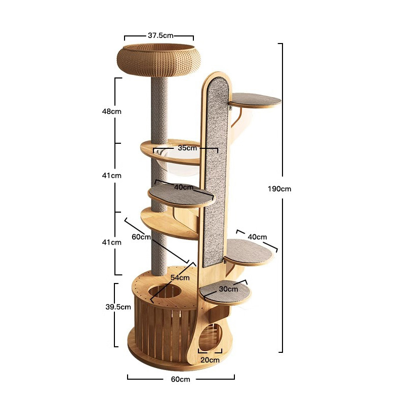 Kaktusform tre klatring ramme solid katt tre med romkapsel Kaktusform tre klatring ramme solid katt tre med romkapsel