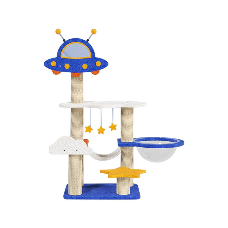Blue Space Capsule Climbing Frame Cat Tree Tower for Kitten Playing Toy Blue Space Capsule Climbing Frame Cat Tree Tower for Kitten Playing Toy