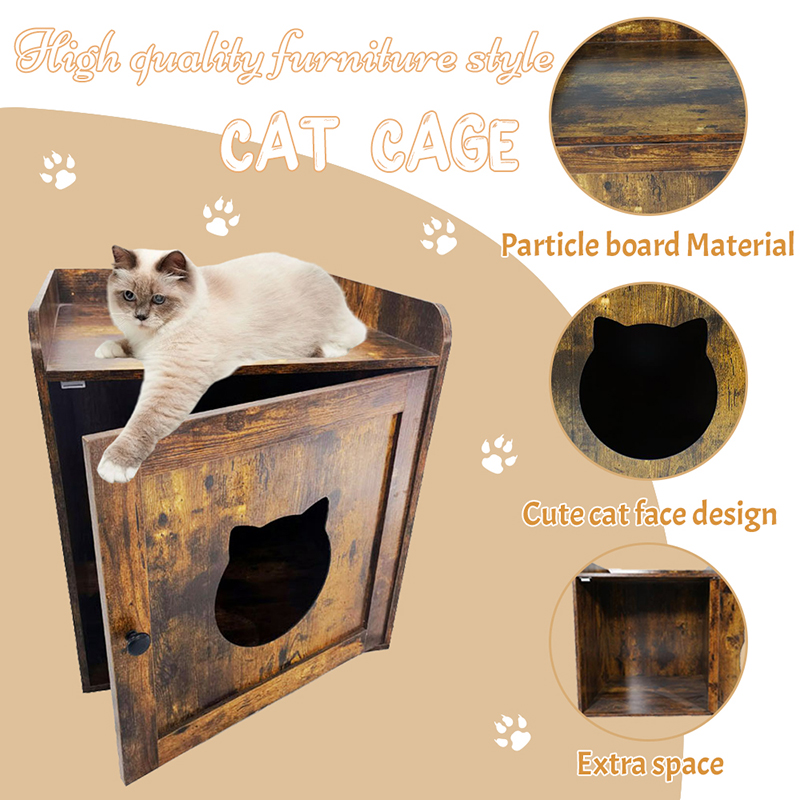 Innendørs sidebord kullskap møbler stil katter bur Innendørs sidebord kullskap møbler stil katter bur