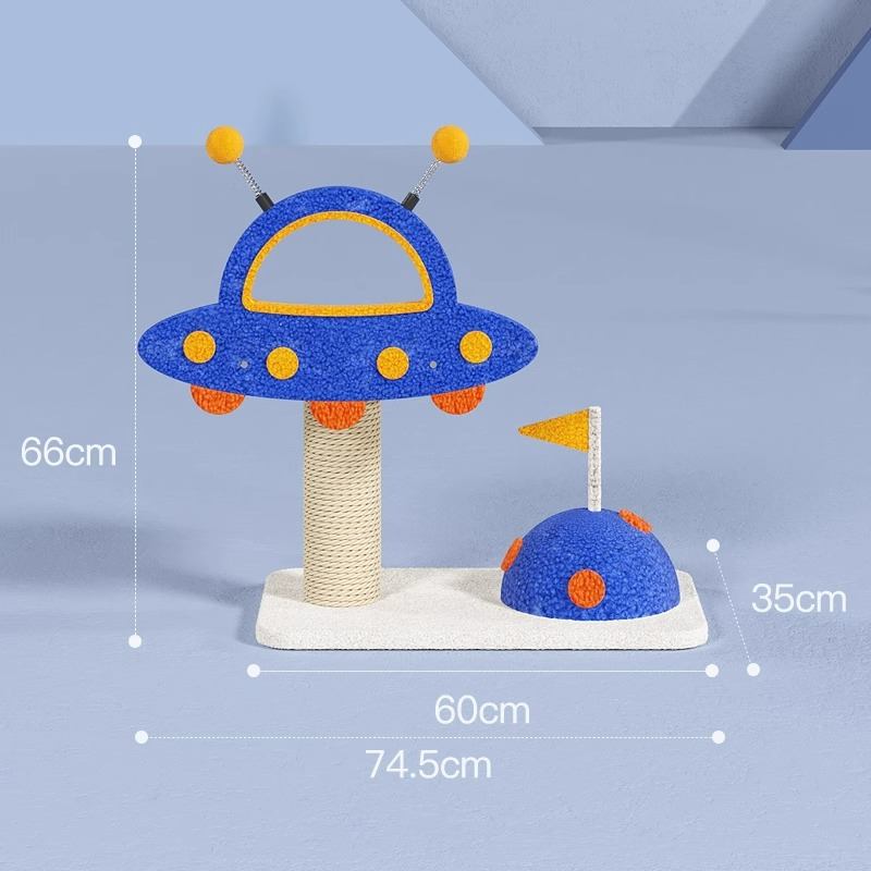 Blue Space Capsule Climbing Frame Cat Tree Tower for Kitten Playing Toy Blue Space Capsule Climbing Frame Cat Tree Tower for Kitten Playing Toy