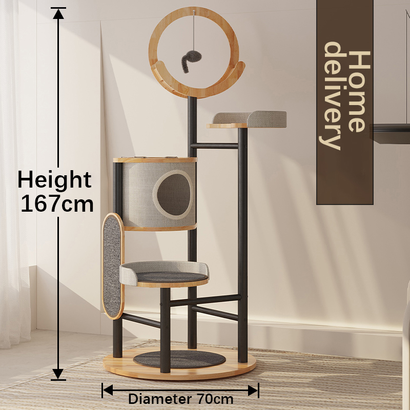 Gummi tre og ståltårn katt tre klatre ramme Gummi tre og ståltårn katt tre klatre ramme