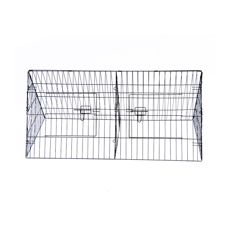 Utendørs trekant Folding Metal Bunny Rabbit Hutch House for Small Animals